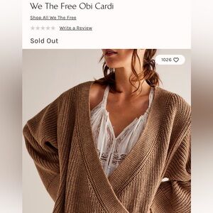 We The Free Brown Obi Cardi Large